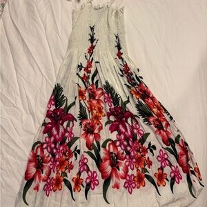 Hawaiian Mini Dress - Smocked Bodice - One Size NWT